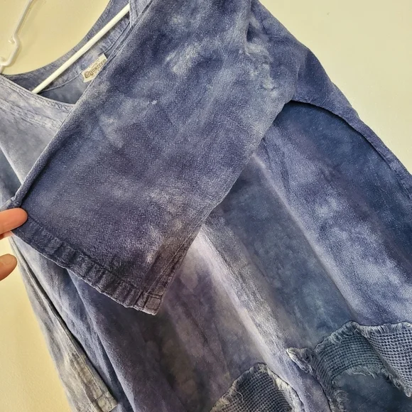 Cottonseed Lagenlook Asymmetrical hem Cotton top size XS/S Coastal - Picture 5 of 10